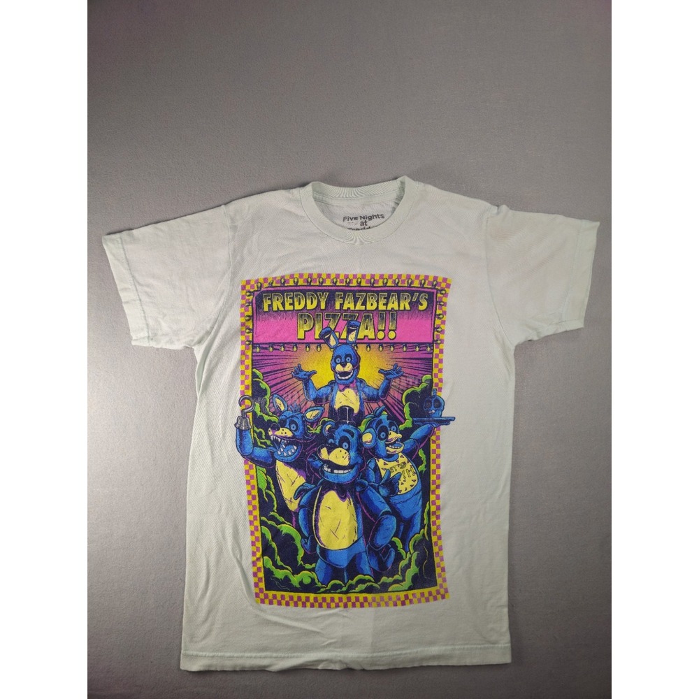 Five Nights at Freddy's Neon Group Shirt Adult Small FNAF Graphic Tee